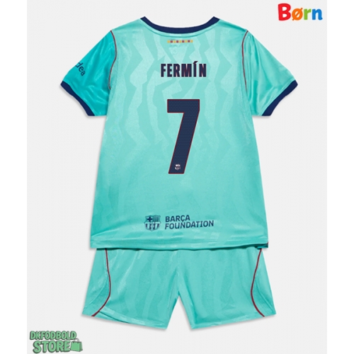 Barcelona Fermin Lopez #7 Replika Babytøj Tredje sæt Børn 2026-27 Kortærmet (+ Korte bukser)